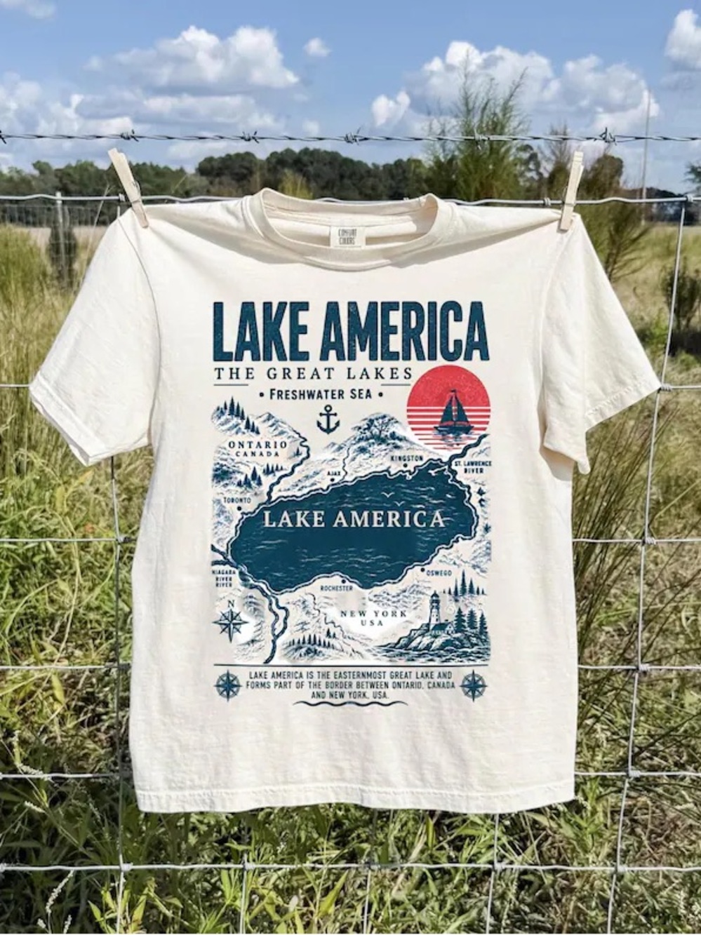 Comfort Color Lake American Shirt, Lake American Lakes Great T-Shirt, Retro Tee
